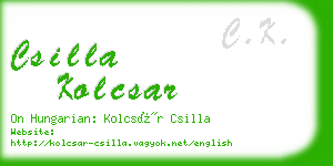 csilla kolcsar business card